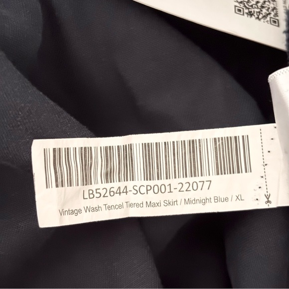 QUINCE Vintage Wash Tencel Tiered Maxi Skirt Midnight Blue Sz XL NWT - Picture 10 of 10